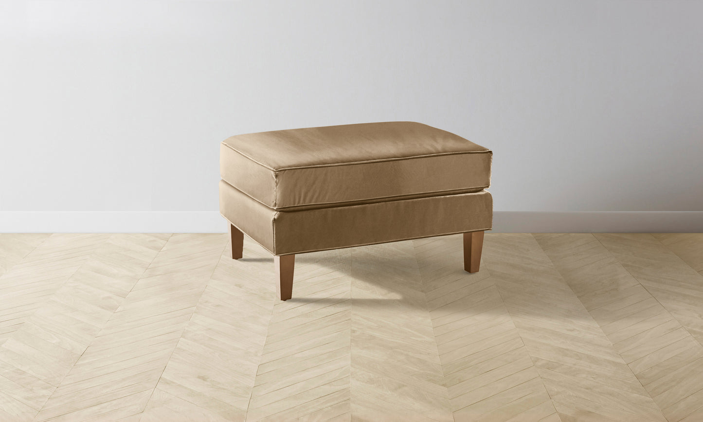 The Crosby Ottoman - Tuscan Leather Camel