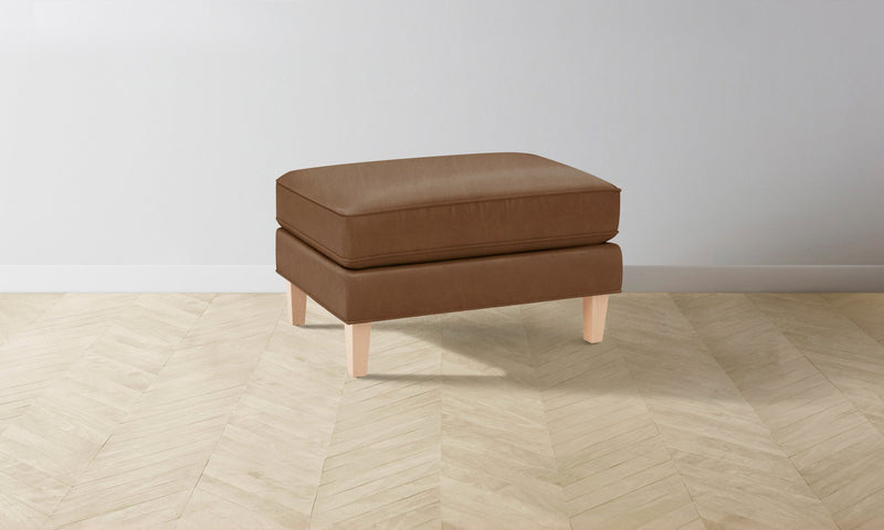 The Crosby Ottoman - Tuscan Leather Cognac