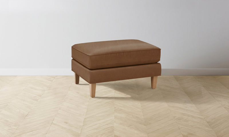 The Crosby Ottoman - Tuscan Leather Cognac