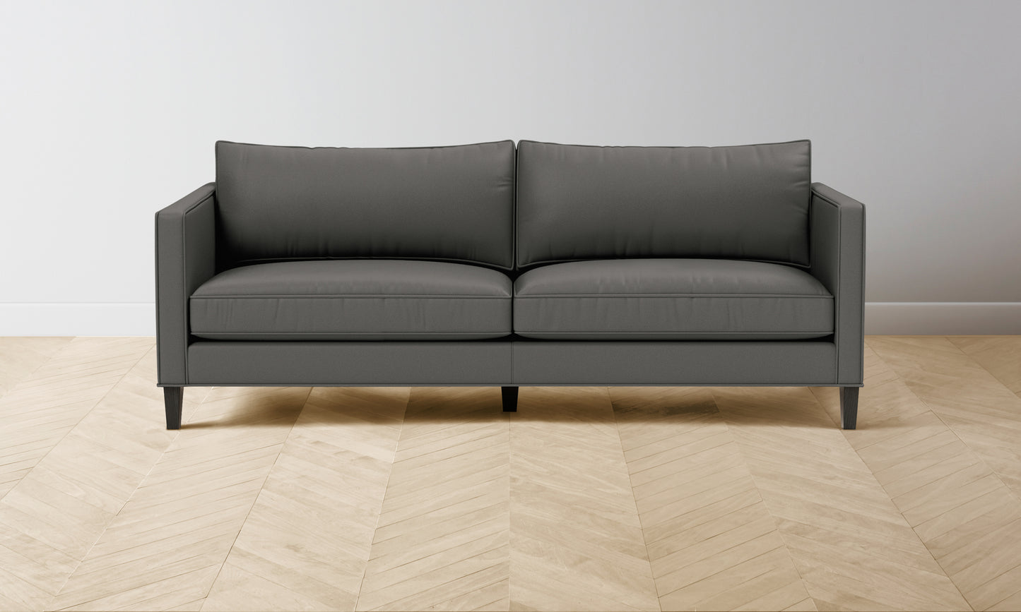 The Crosby Sectional - Pebbled Leather Ash