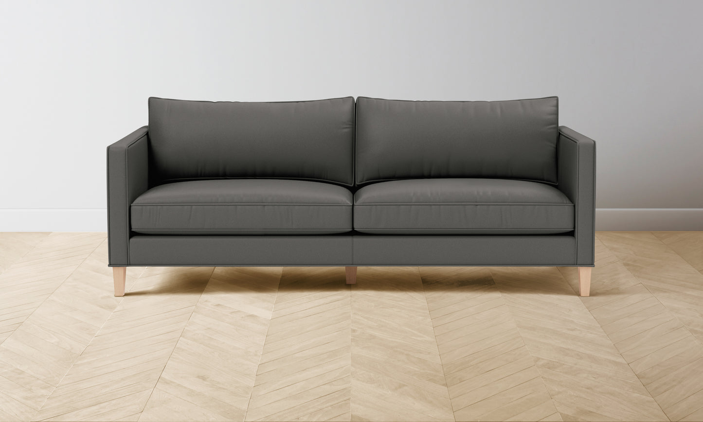 The Crosby Sectional - Pebbled Leather Ash