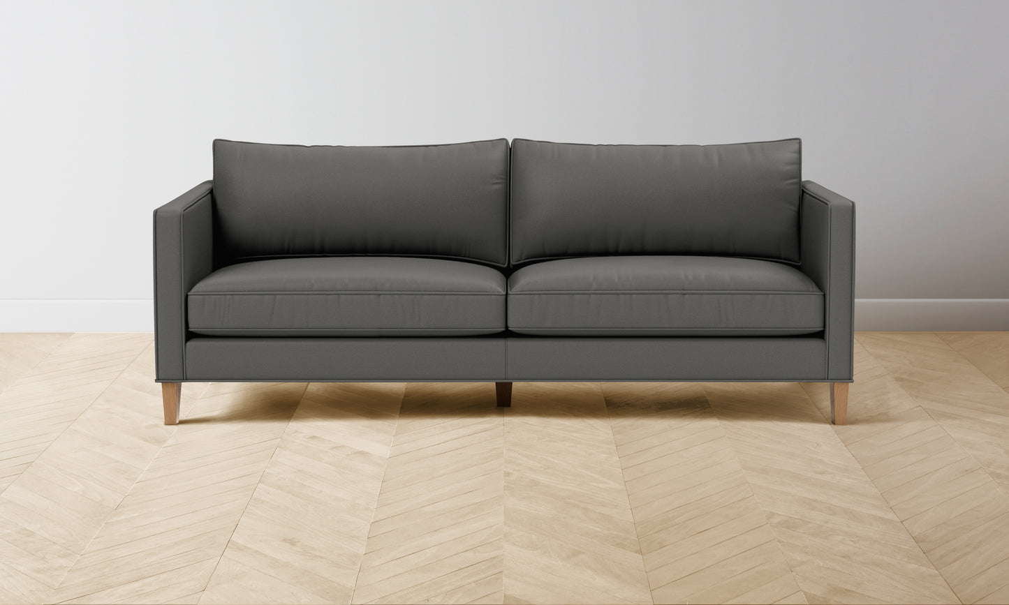 The Crosby Sectional - Pebbled Leather Ash