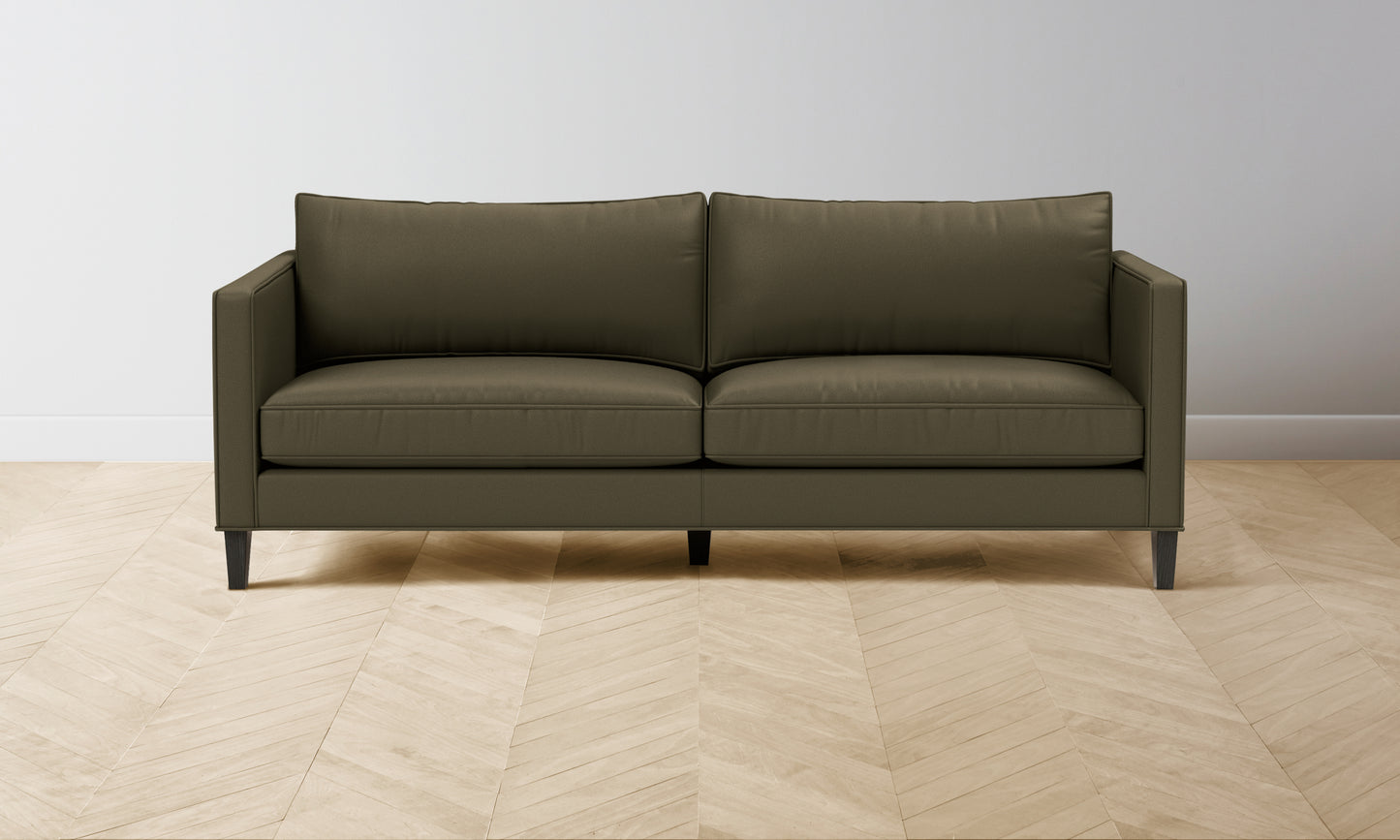 The Crosby Sectional - Pebbled Leather Truffle