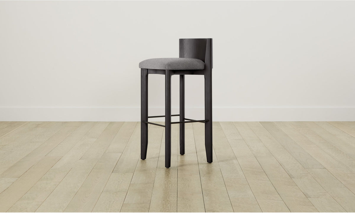 The Delancey Bar & Counter Stool - Italian Brushed Wool Moon
