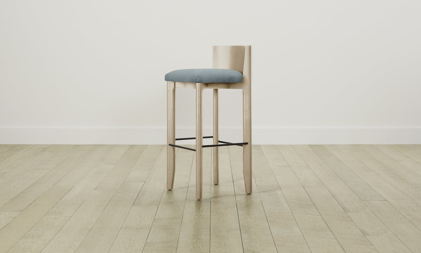 The Delancey Bar & Counter Stool - Mohair Slate Blue