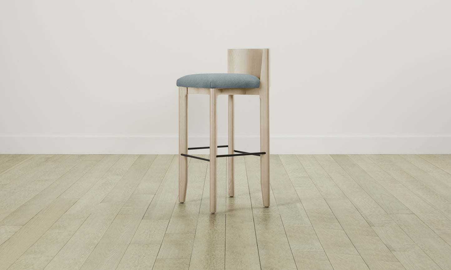 The Delancey Bar & Counter Stool - Mohair Slate Blue