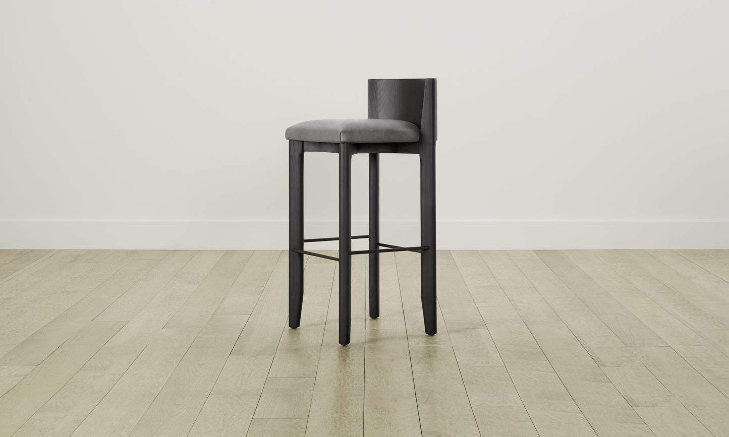 The Delancey Bar & Counter Stool - Nubuck Leather Asphalt