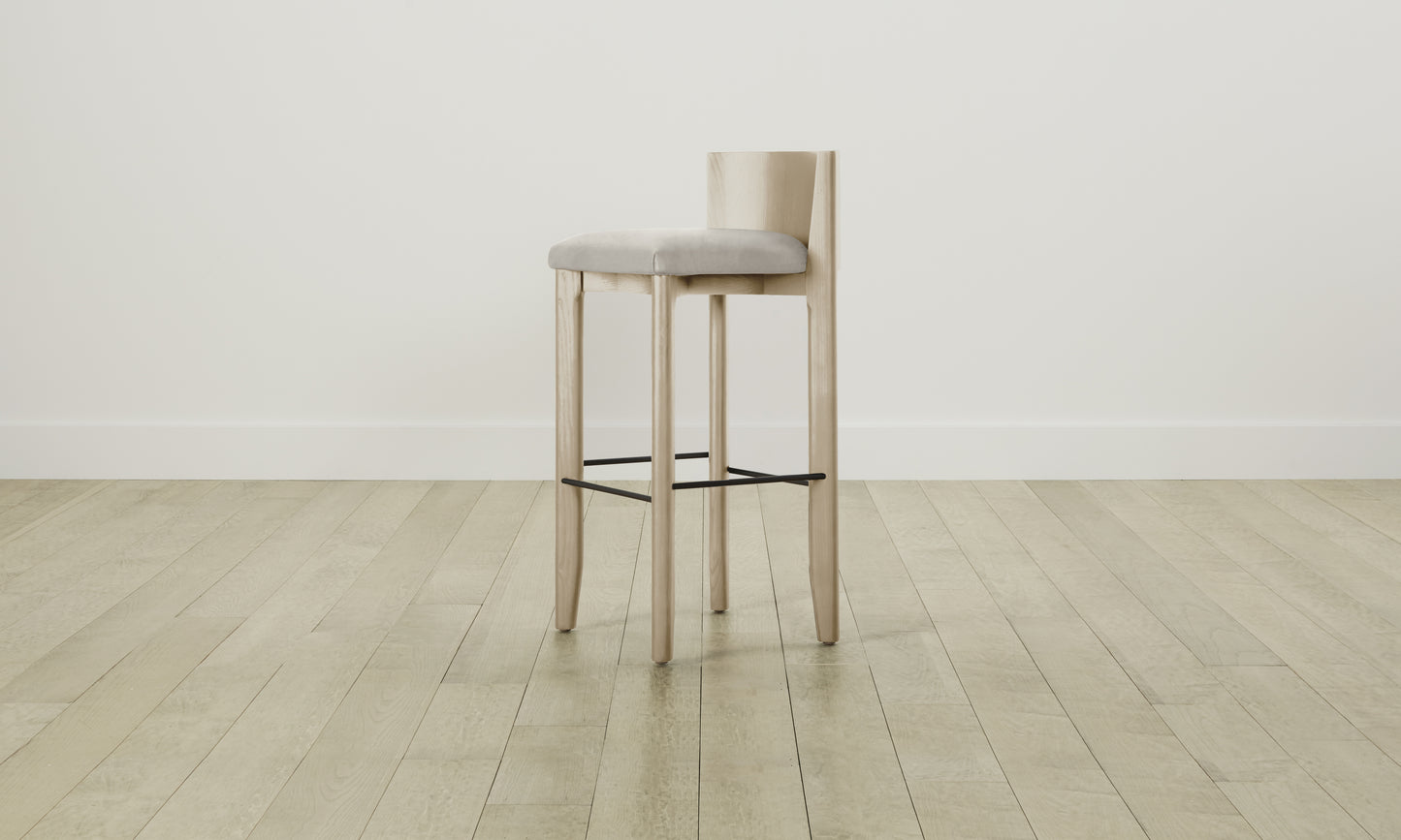 The Delancey Bar & Counter Stool - Nubuck Leather Sail