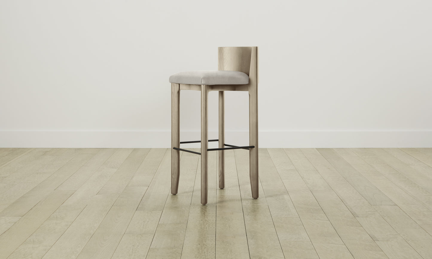 The Delancey Bar & Counter Stool - Nubuck Leather Sail