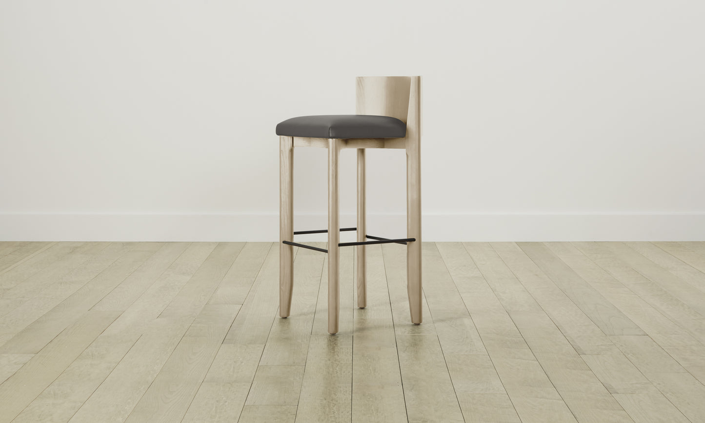 The Delancey Bar & Counter Stool - Pebbled Leather Ash