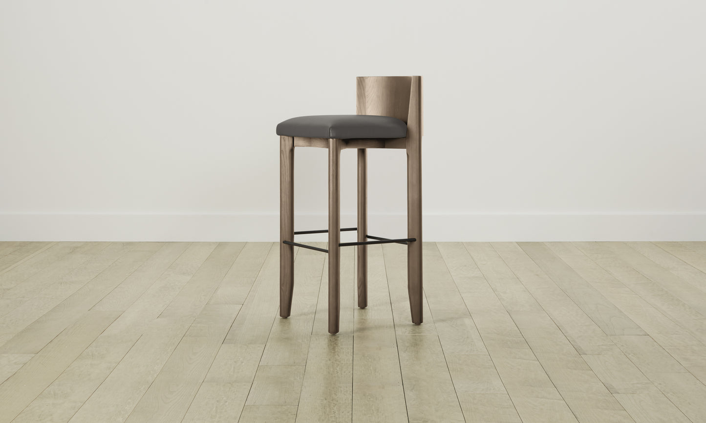 The Delancey Bar & Counter Stool - Pebbled Leather Ash