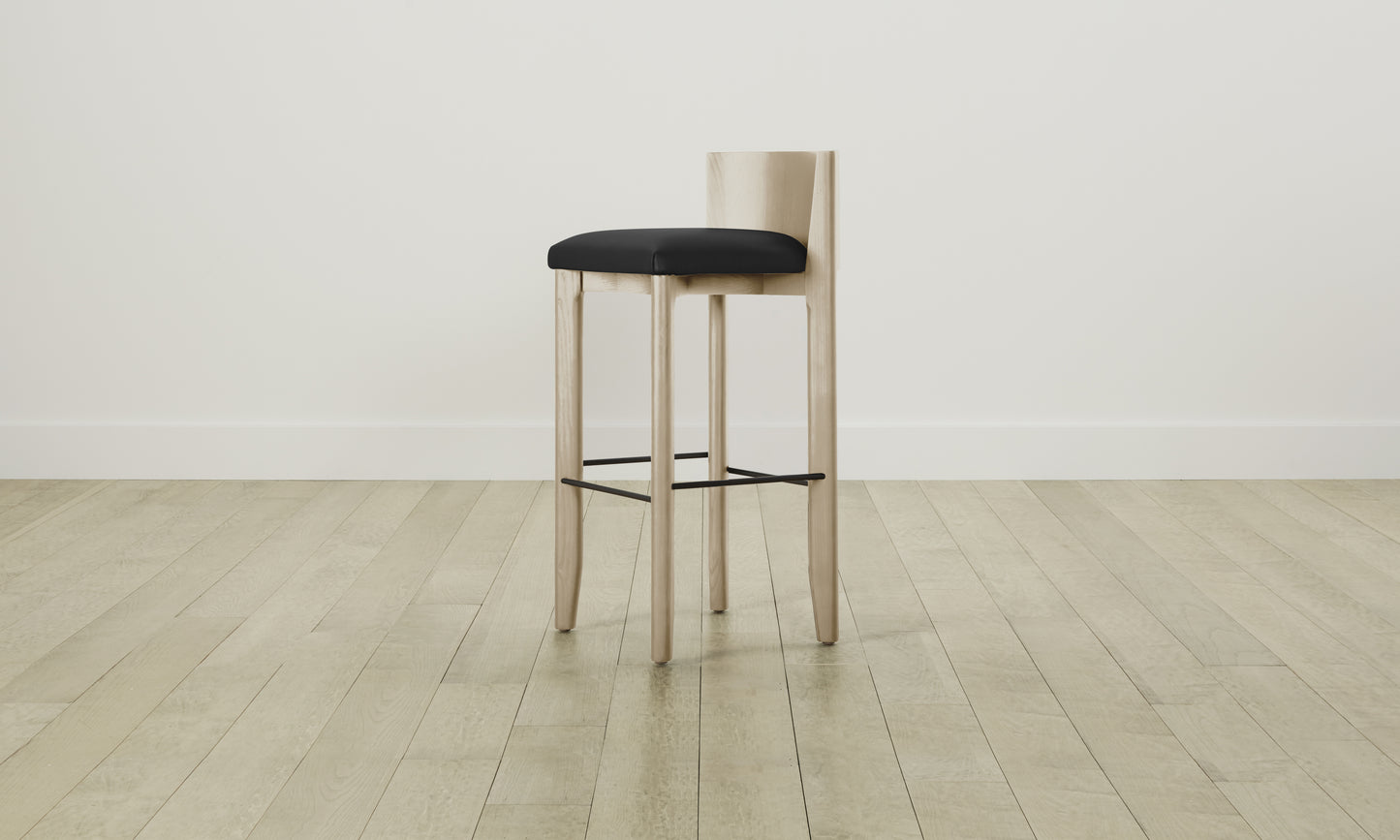 The Delancey Bar & Counter Stool - Pebbled Leather Ink