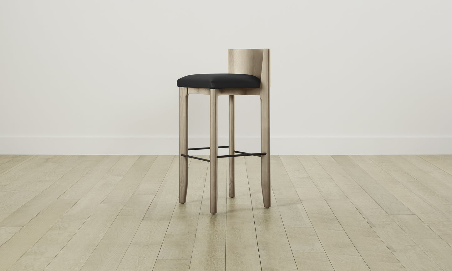 The Delancey Bar & Counter Stool - Pebbled Leather Ink