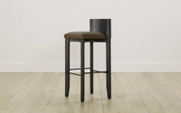 The Delancey Bar & Counter Stool - Pebbled Leather Truffle