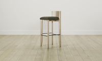 The Delancey Bar & Counter Stool - Pebbled Leather Truffle