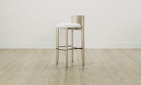 The Delancey Bar & Counter Stool - Performance Linen Weave Pure White