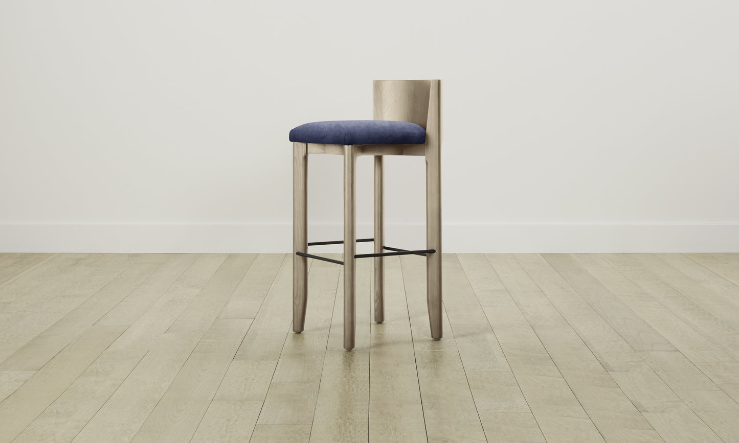 The Delancey Bar & Counter Stool - Performance Velvet Midnight