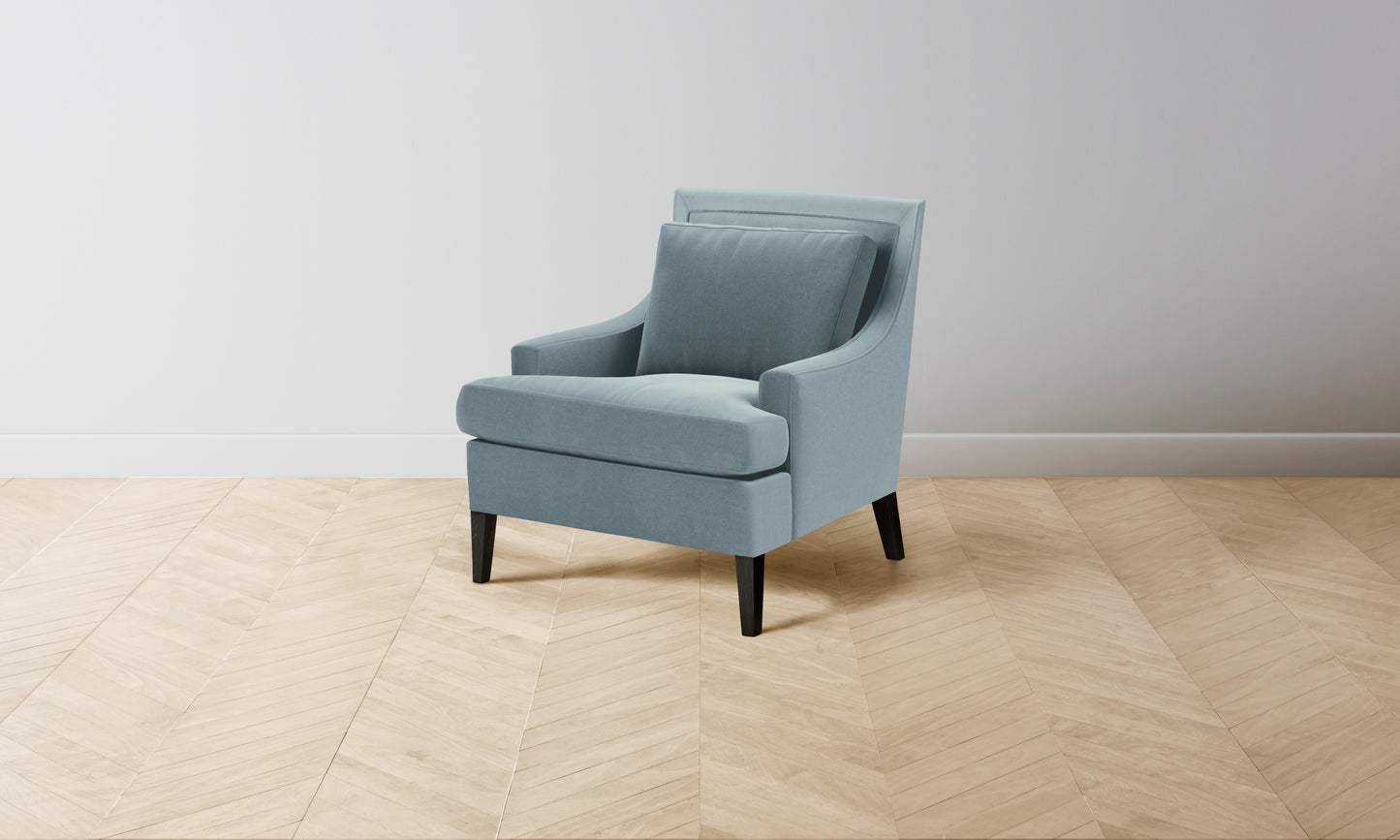 The Downing Chair - Mohair Slate Blue