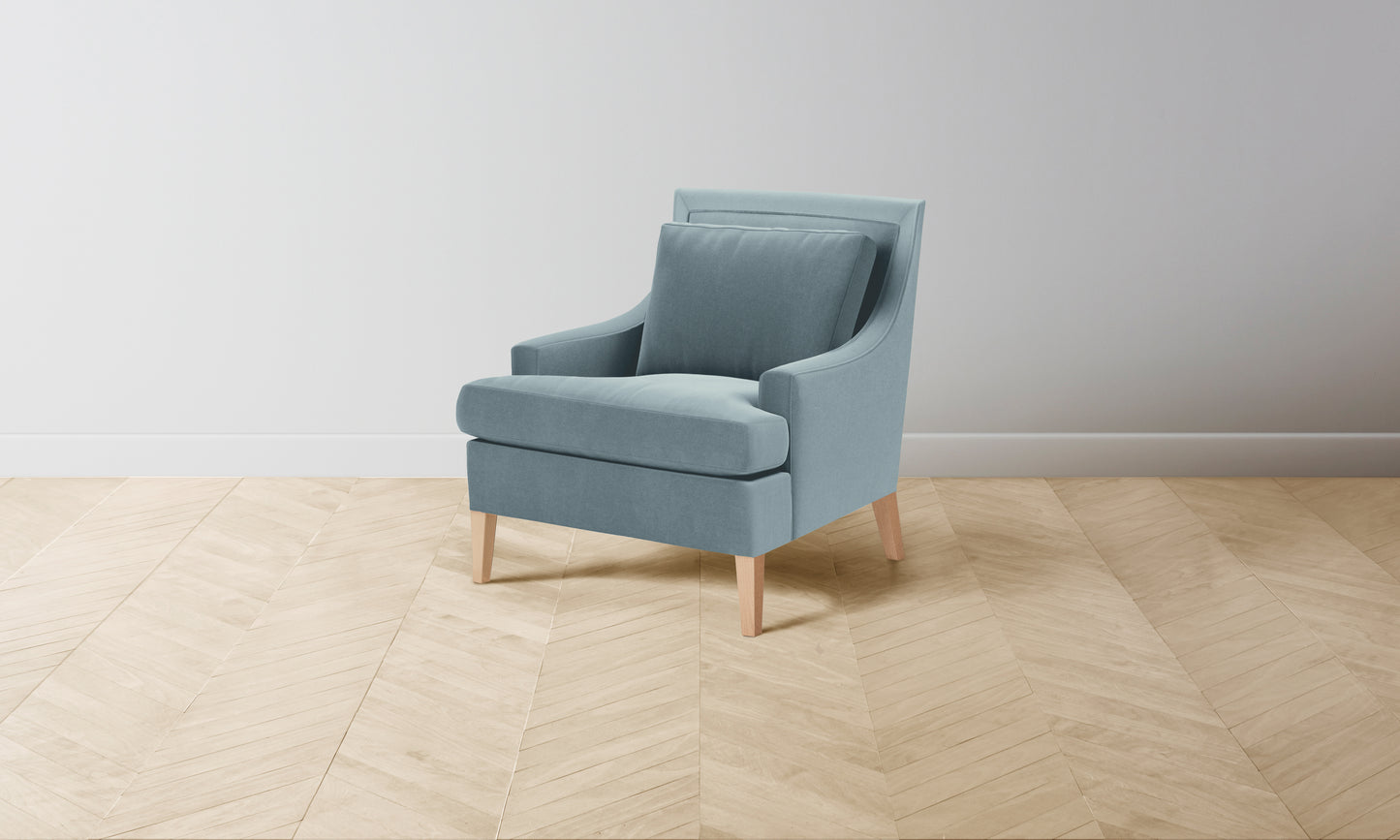 The Downing Chair - Mohair Slate Blue