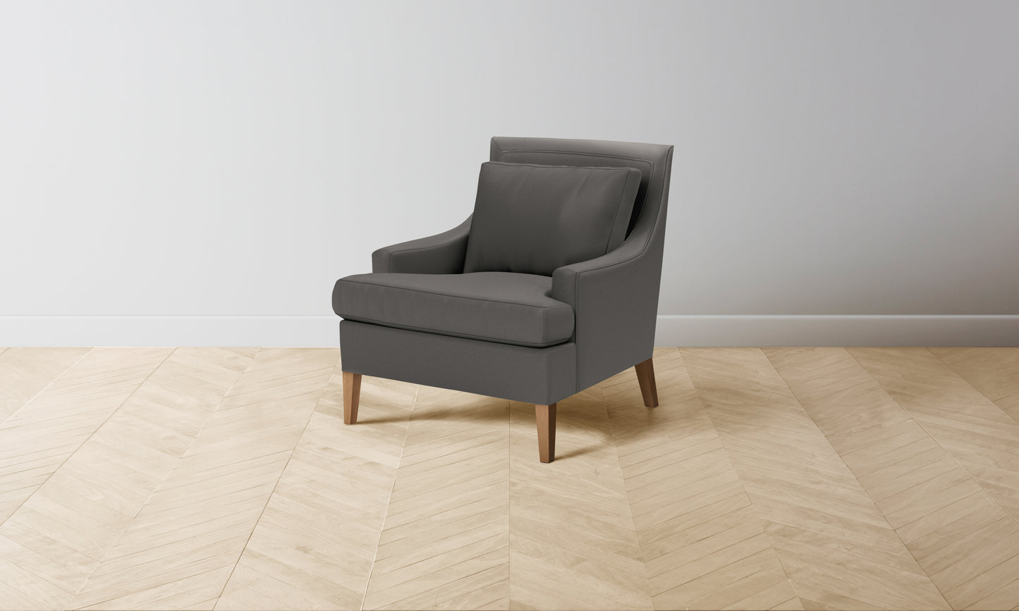 The Downing Chair - Pebbled Leather Ash