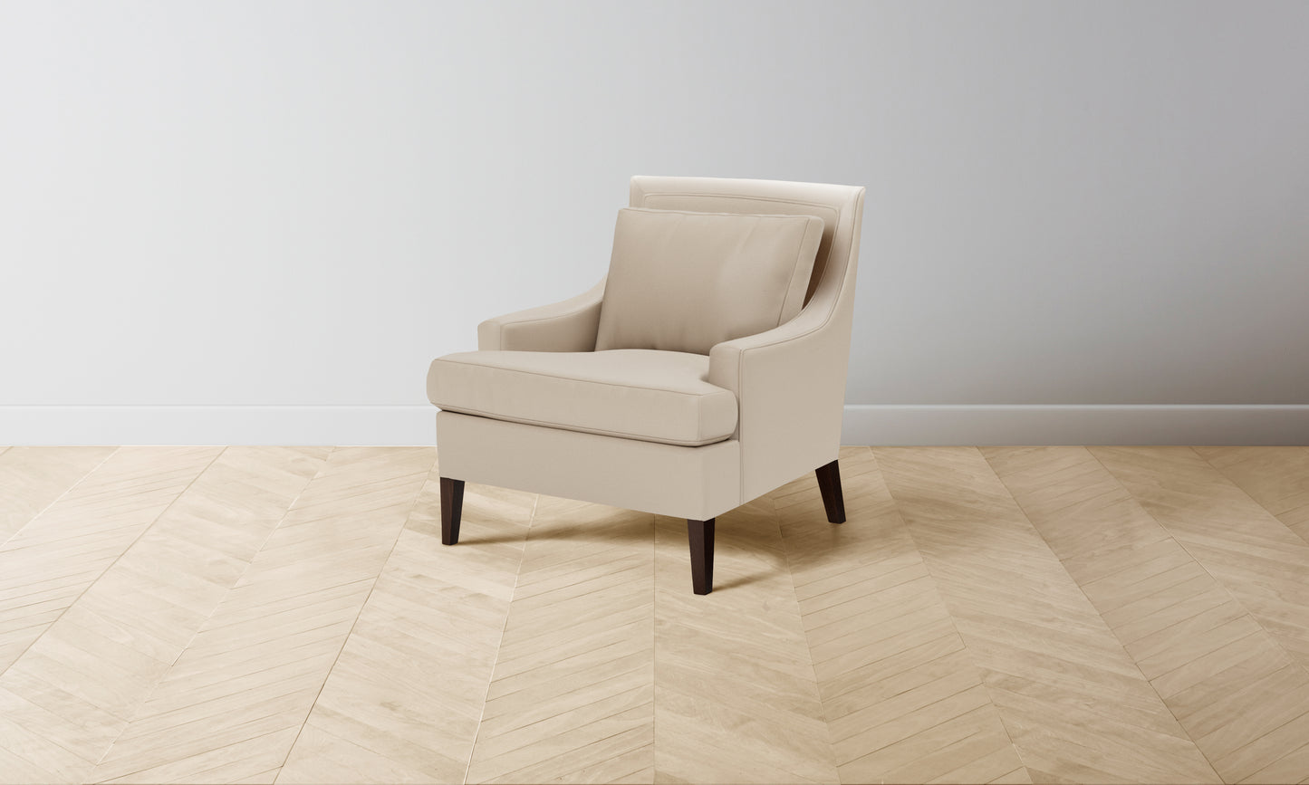 The Downing Chair - Pebbled Leather Stone