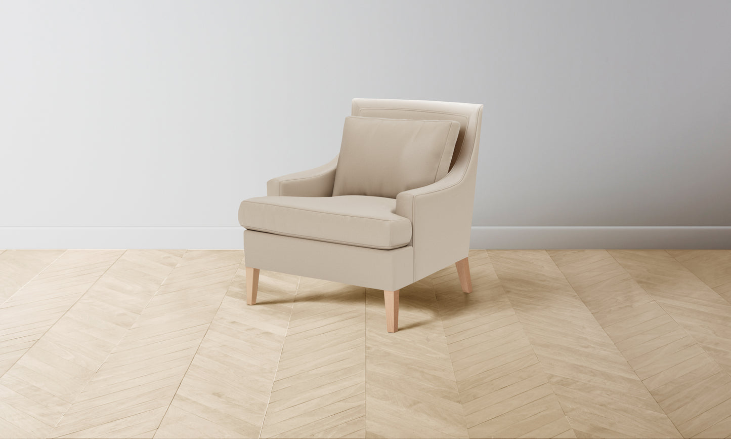 The Downing Chair - Pebbled Leather Stone