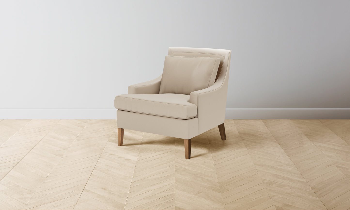 The Downing Chair - Pebbled Leather Stone