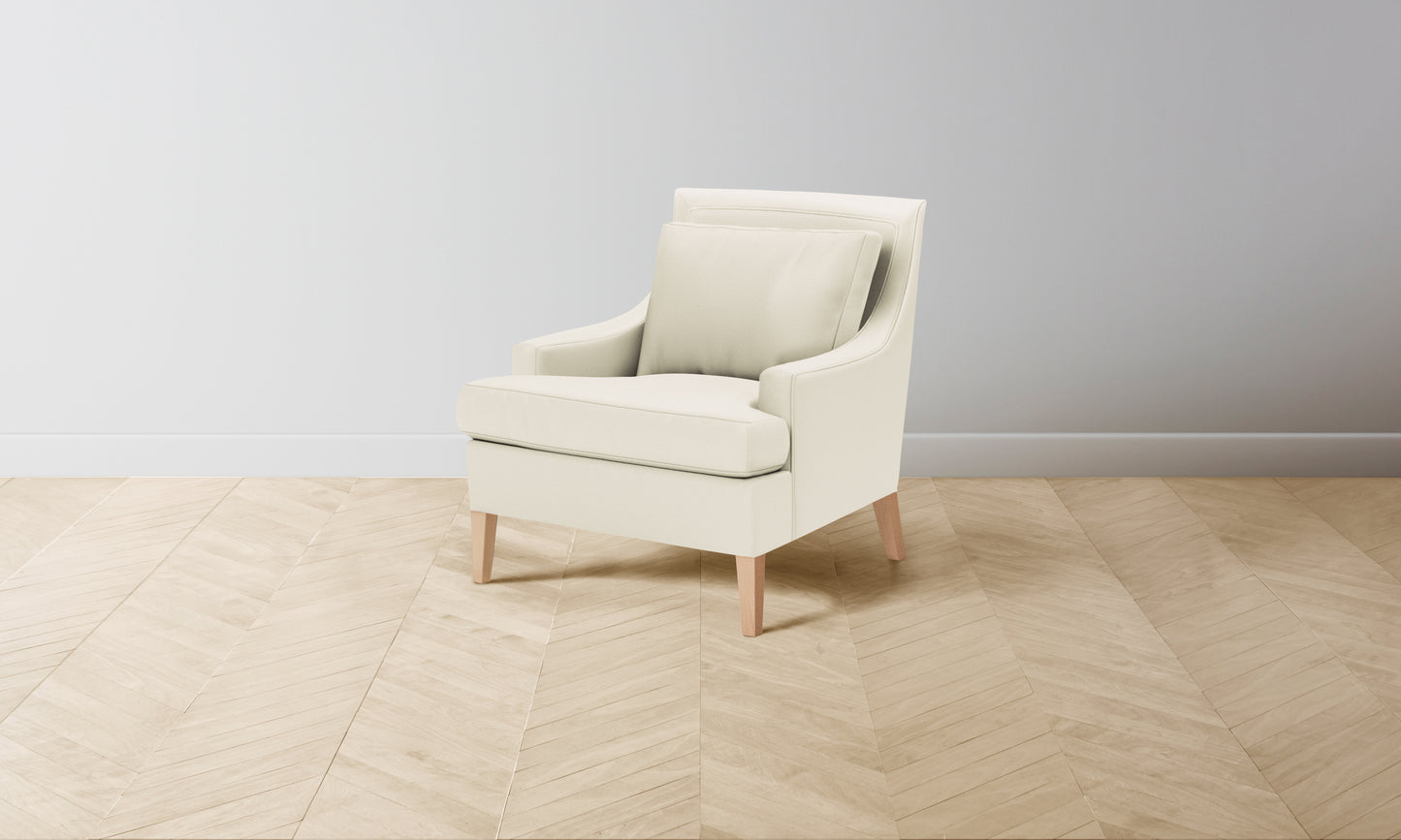 The Downing Chair - Pebbled Leather Swan