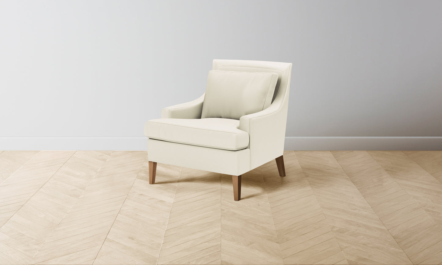 The Downing Chair - Pebbled Leather Swan