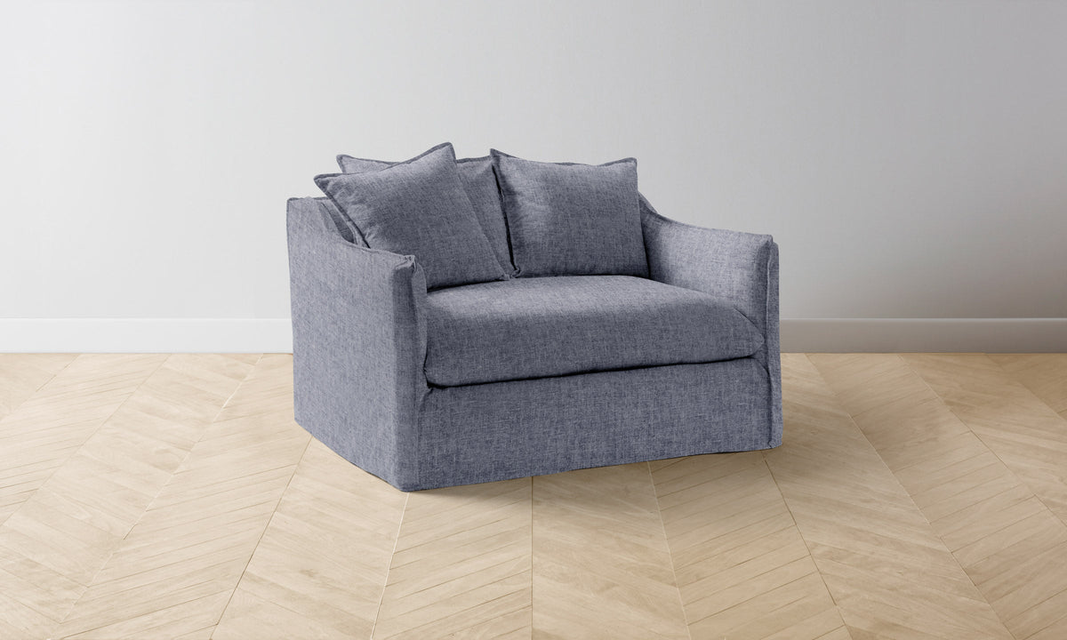 The Dune Chair-and-a-Half - Heritage Belgian Linen Lake