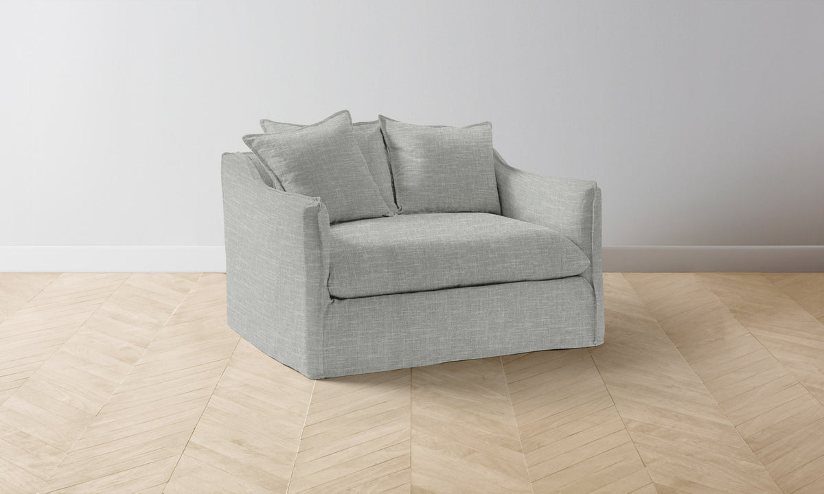 The Dune Chair-and-a-Half - Performance Woven Chenille Rain