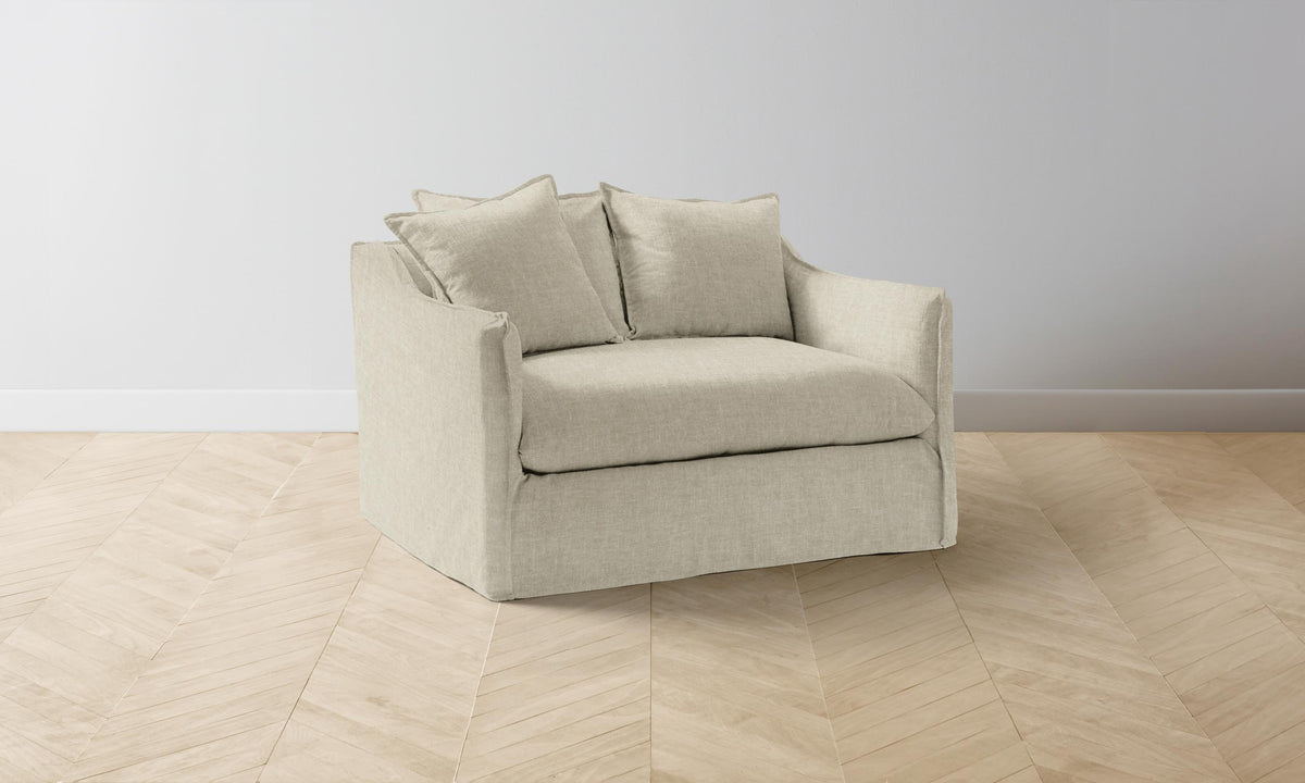 The Dune Chair-and-a-Half - Heritage Belgian Linen Alder