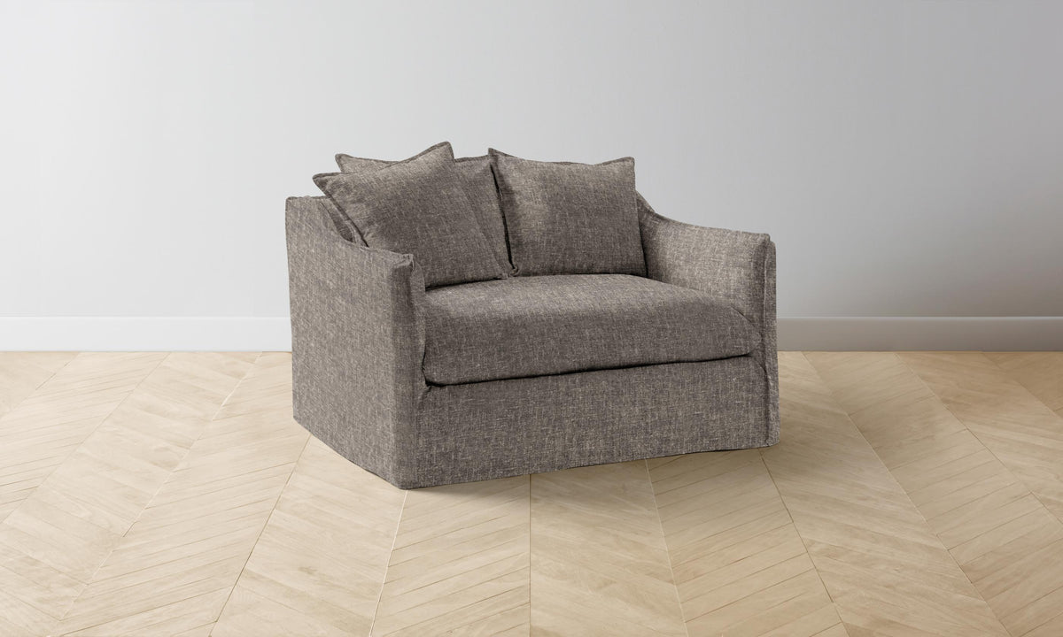 The Dune Chair-and-a-Half - Heritage Belgian Linen Carob