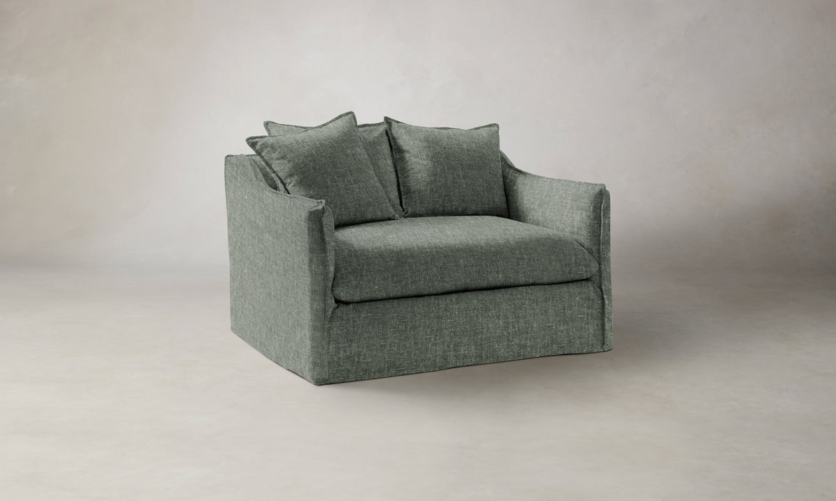 The Dune Chair-and-a-Half - Heritage Belgian Linen Thyme