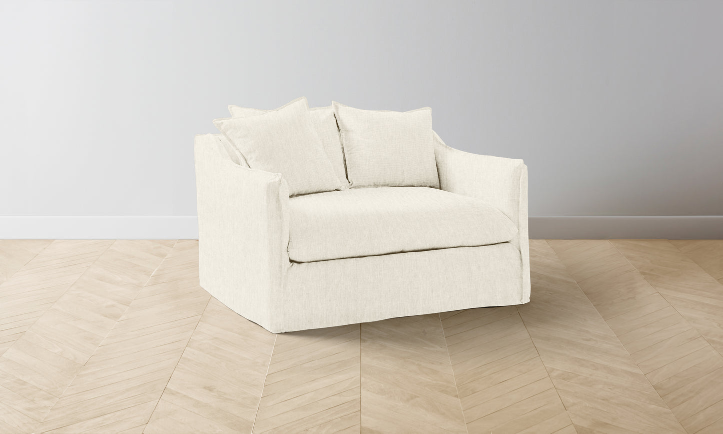 The Dune Chair-and-a-Half - Performance Stonewashed Linen Coconut