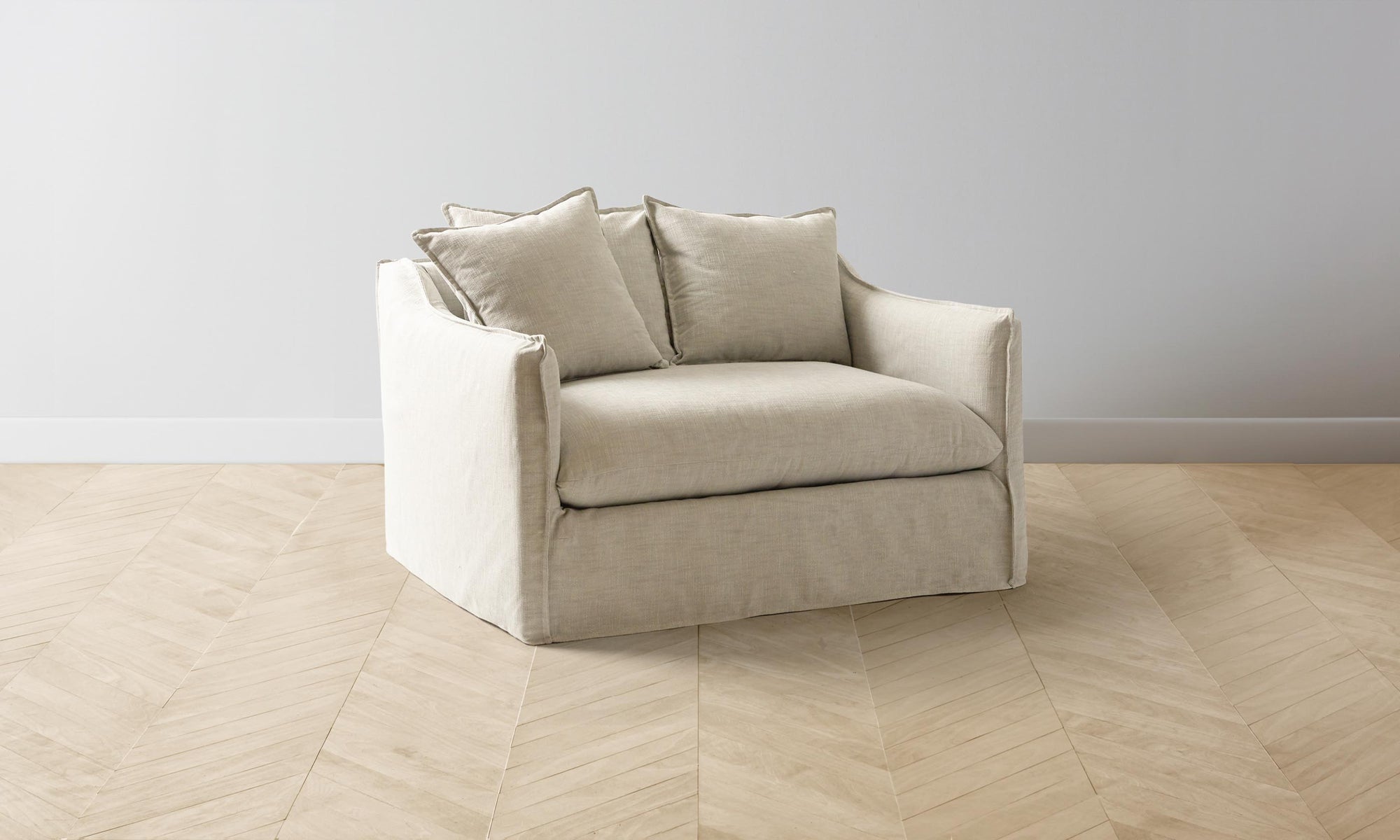 The Dune Slipcover Chair and a Half - Performance Linen Weave Beige