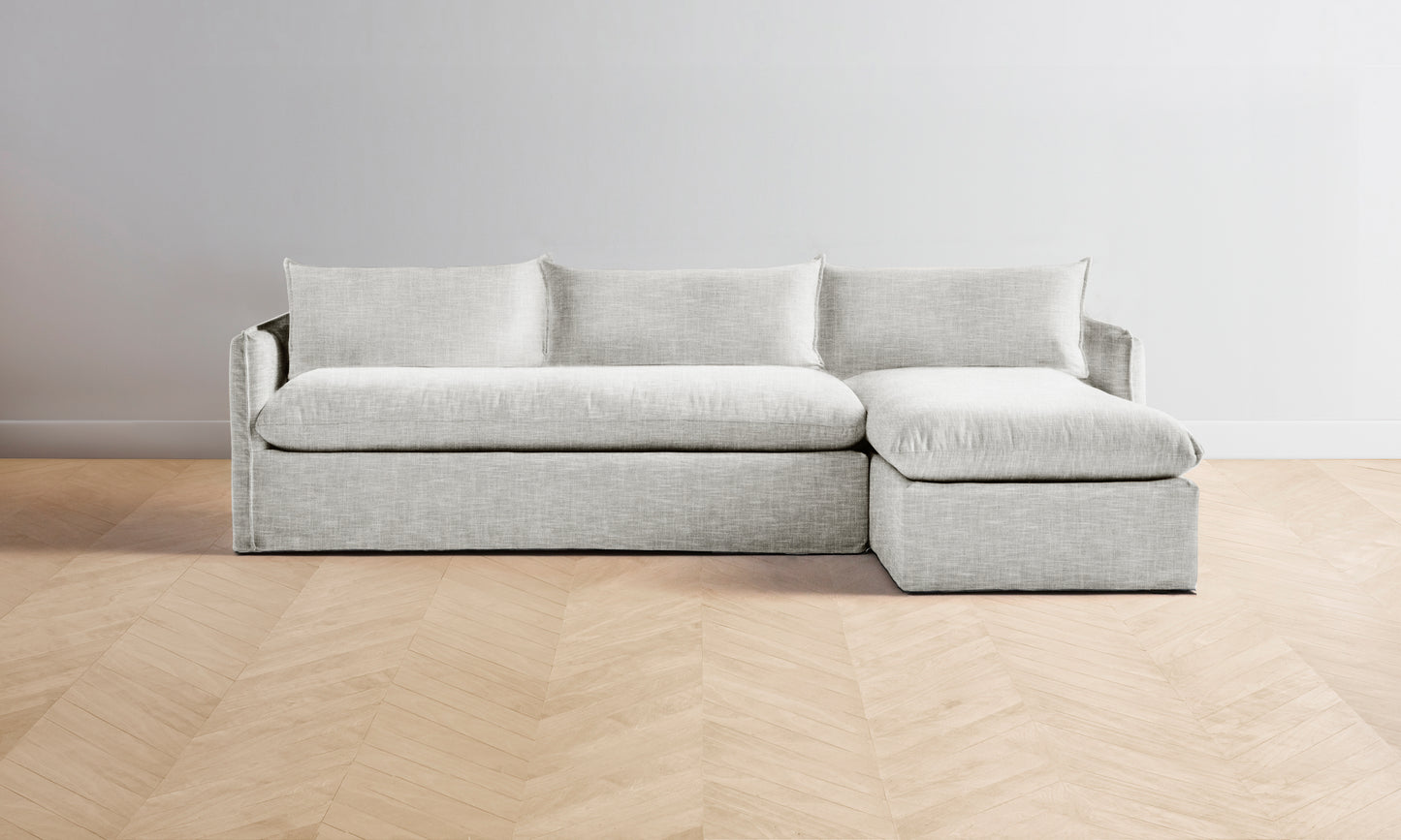 The Dune Sectional - Performance Woven Chenille Steel