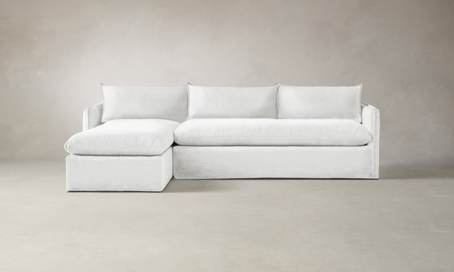 The Dune Sectional - Performance Linen Weave Pure White