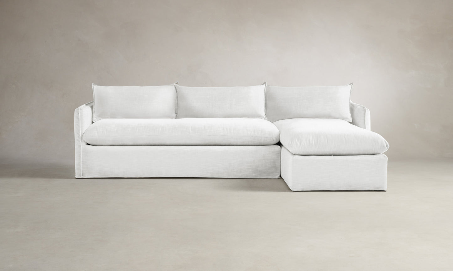 The Dune Sectional - Performance Linen Weave Pure White