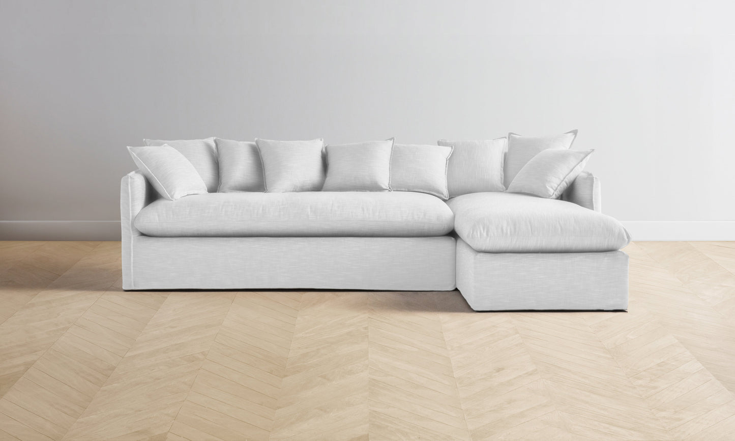 The Dune Sectional - Performance Linen Weave Pure White