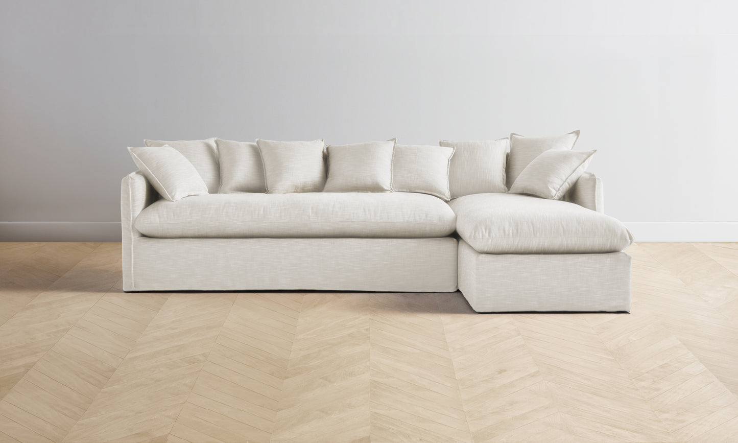 The Dune Sectional - Performance Textured Linen Pearl