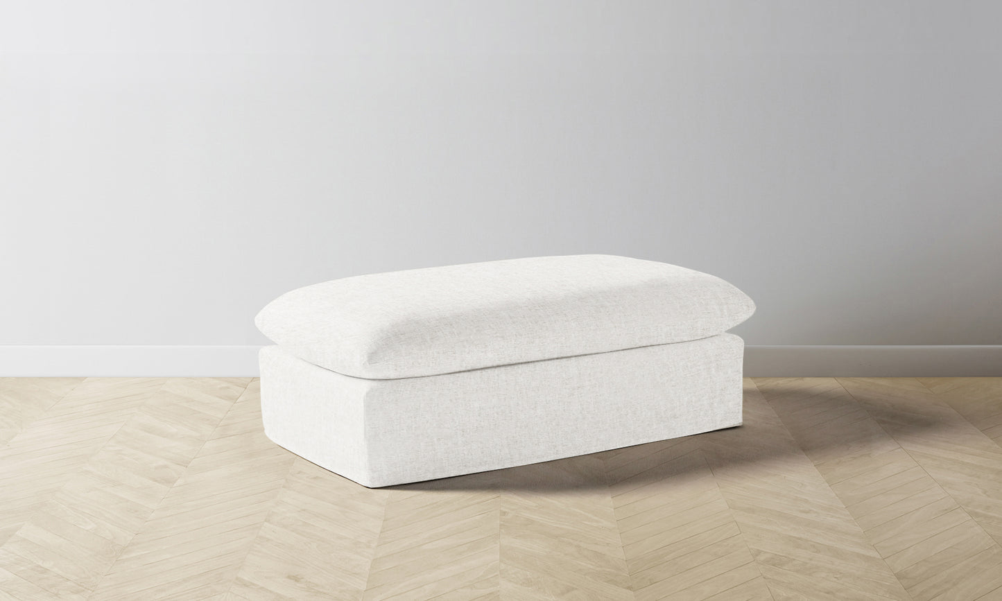 The Dune Ottoman - Belgian Linen Egret