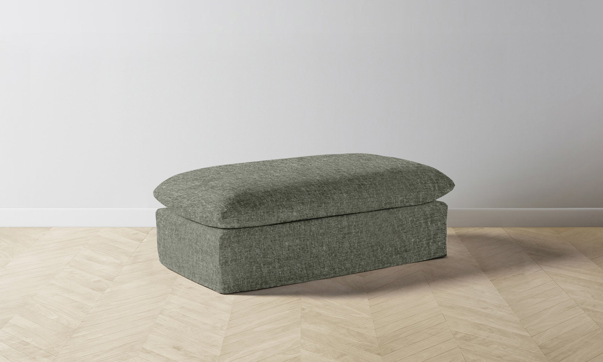 The Dune Ottoman - Belgian Linen Thyme