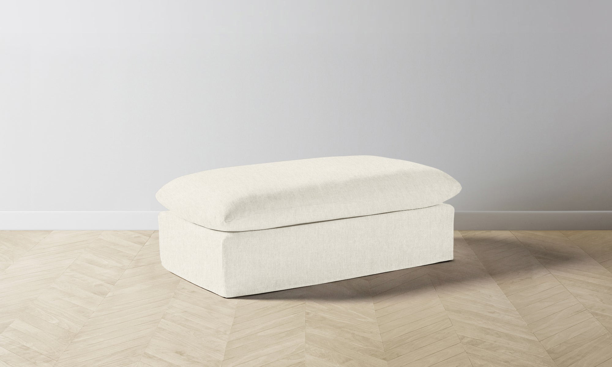 The Dune Ottoman - Performance Stonewashed Linen Coconut