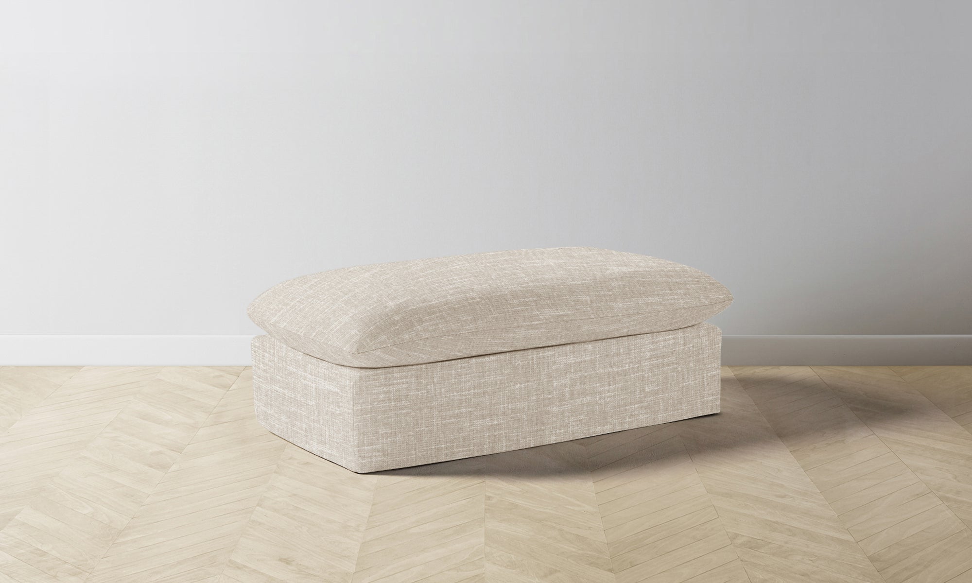 The Dune Ottoman - Performance Woven Chenille Desert