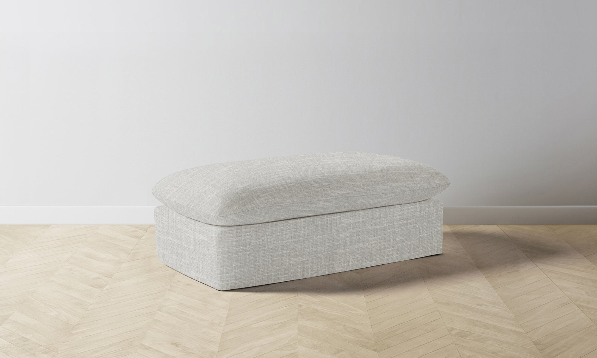 The Dune Ottoman - Performance Woven Chenille Steel