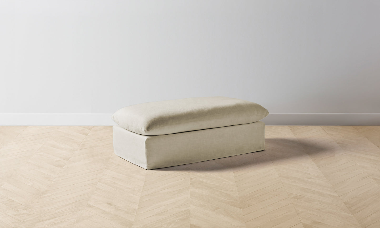 The Dune Ottoman - Performance Linen Weave Prairie