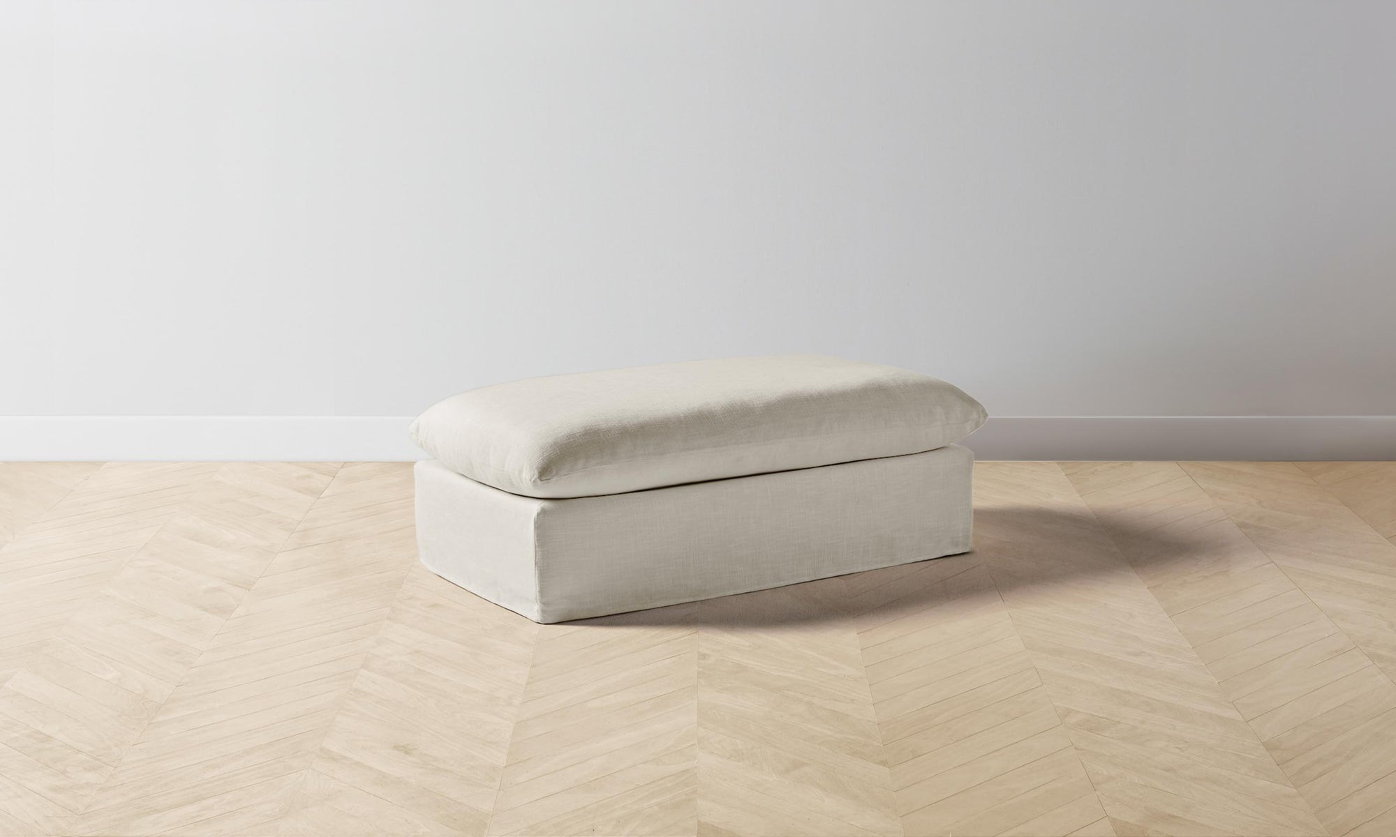 The Dune Ottoman - Performance Linen Weave Flour