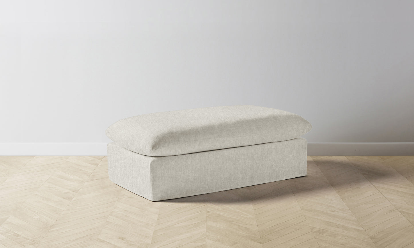 The Dune Ottoman - Performance Stonewashed Linen Dew