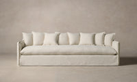 sofa in white linen with back cushions - dune sofa